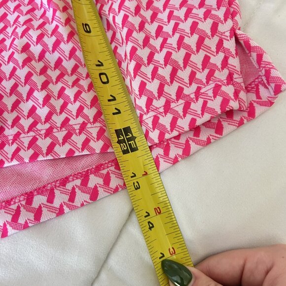 NiVO Golf Tennis Hike Walk Shorts Womens Medium M Pink White Geometric Gym Yoga - Picture 2 of 8
